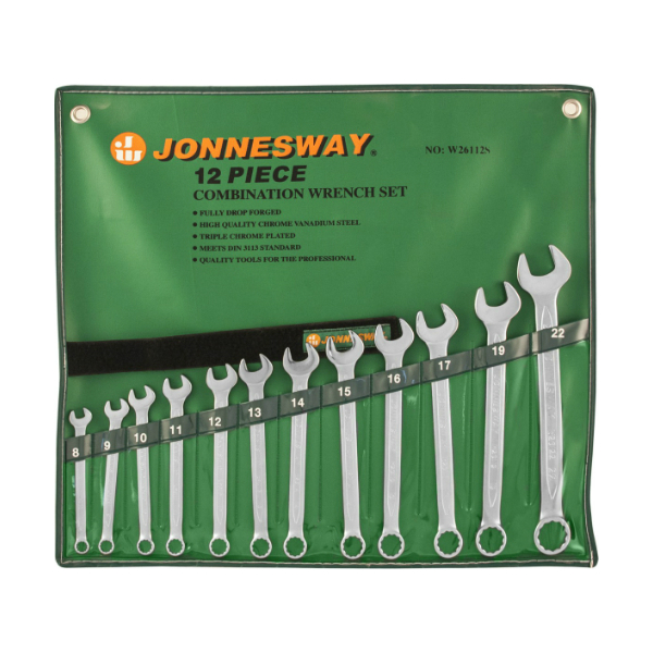 Jonnesway W26112S Набор ключей комбинированных 8-22мм, 12 предметов